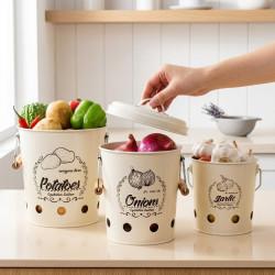 Iron Vegetable Containers 3 Pieces